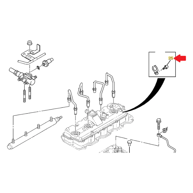 DmaxStore Injector Line Retainer Bolt, 2001-2004 LB7 - Image 2