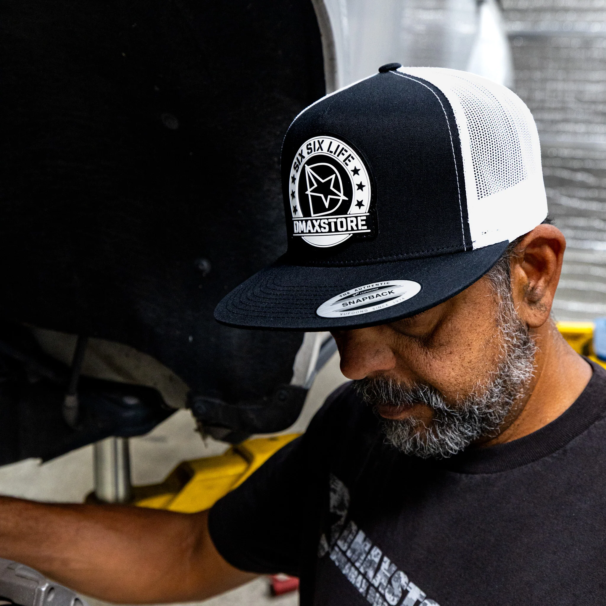 DMAXSTORE "Six Six Life Patch" Black/White Snapback Hat - Image 10