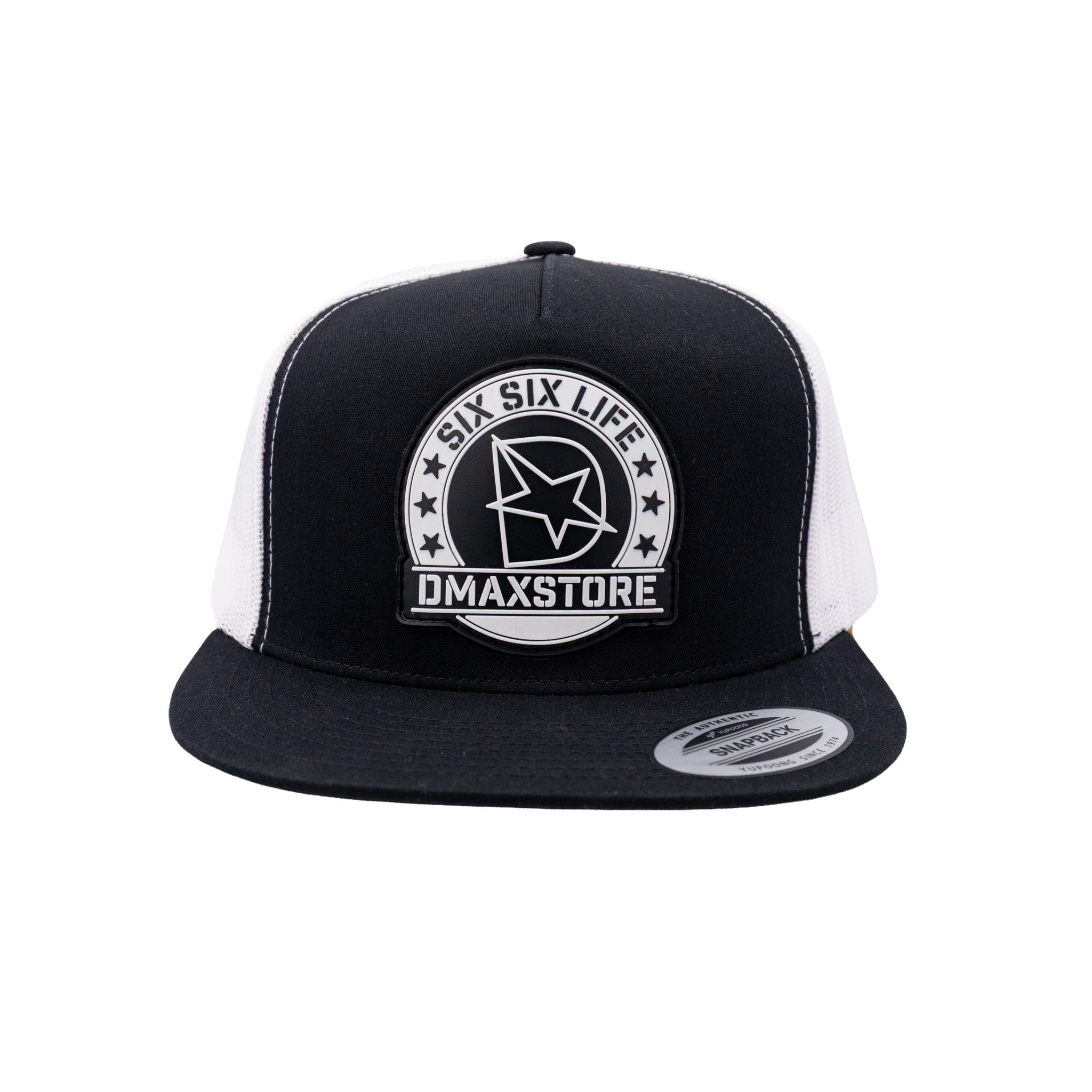 DMAXSTORE "Six Six Life Patch" Black/White Snapback Hat - Image 3