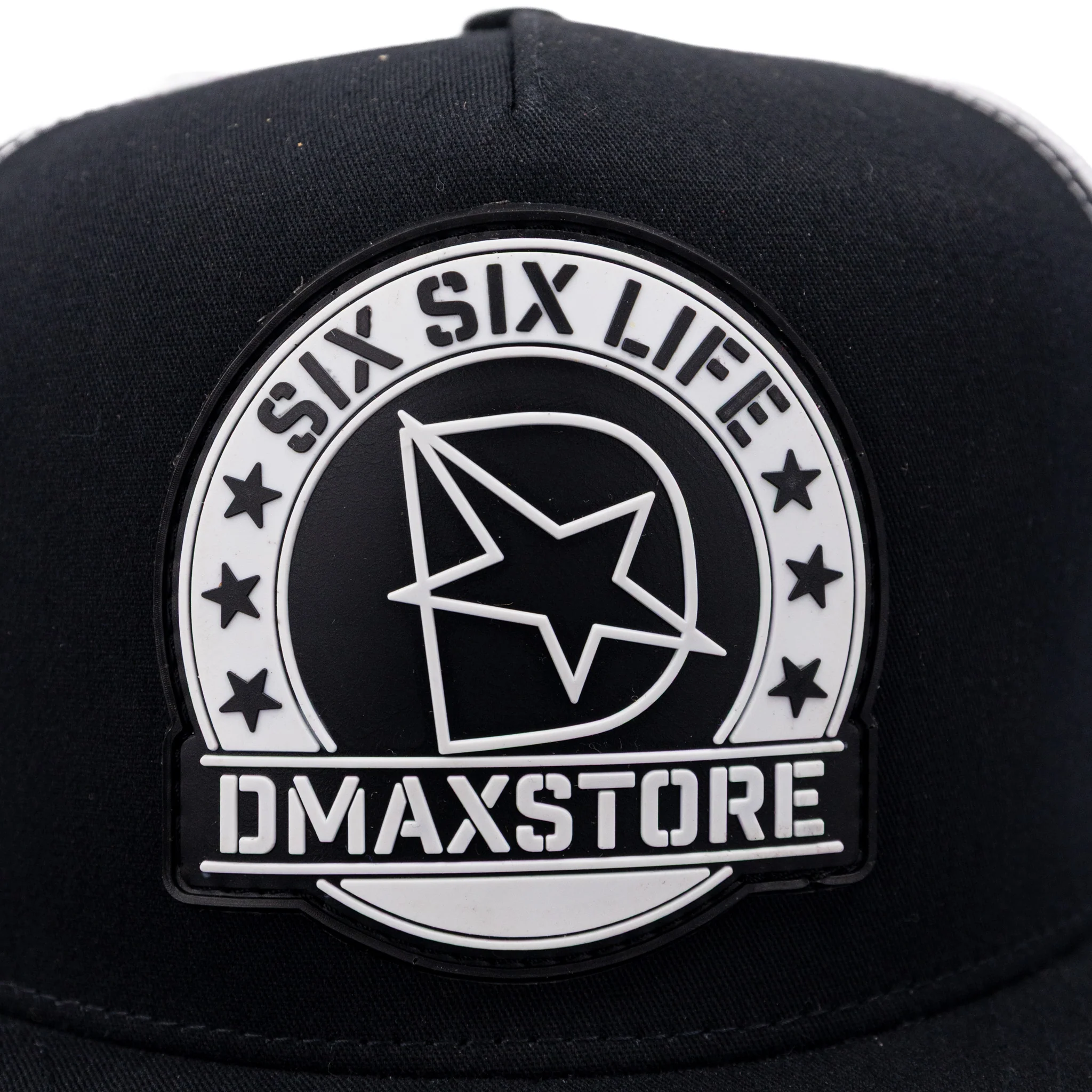 DMAXSTORE "Six Six Life Patch" Black/White Snapback Hat - Image 4