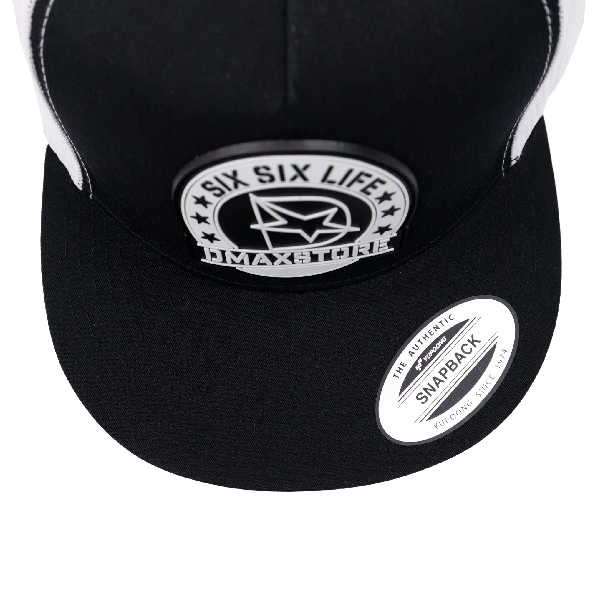 DMAXSTORE "Six Six Life Patch" Black/White Snapback Hat - Image 5